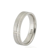 Silver Wedding Ring - Flat Shape - 5.5mm – Minimalist Unisex Wedding Band for Men & Women