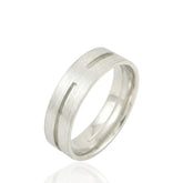 Channel Set Wedding Ring – Flat Shape – 6mm – Modern Wedding Band