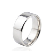 Silver Wedding Ring – D Shape – 7mm – Modern Wedding Band