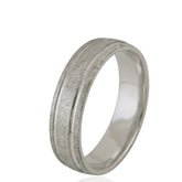 Silver Matted Finish Wedding Ring – D Shape – 5mm – Modern Wedding Band