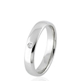 CZ Stone Wedding Ring - Pattern - Flat Shape - 4mm – Minimalist Unisex Wedding Band