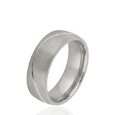 Channel Setting Promise Wedding Ring – Flat Shape – 7mm – Modern Wedding Band