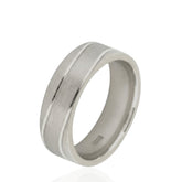 Matted Finish Wedding Ring – Flat Shape – 7mm – Modern Wedding Band