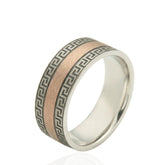Wedding Ring – Flat Shape – 7mm – Silver & Rose Gold Plated – Modern Wedding Band