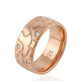 Wedding Ring – Flat Shape – 8mm – Rose Gold Plated – Modern Wedding Band