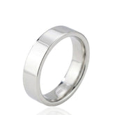 Modern Wedding Ring – Flat Shape – 6mm – Patterned Design Wedding Band