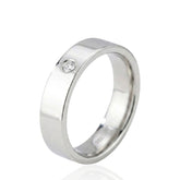 Modern Wedding Ring – CZ – Pattern – Flat Shape – 6mm – Design Wedding Band