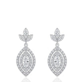 18ct White Gold Diamond Earrings – Elegant Sparkling Stud Earrings for Women