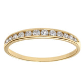 0.25ct Channel Set Round Diamond Graduated Half Eternity Ring in 9ct Yellow Gold – Elegant Fine Jewellery