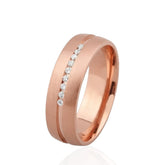 9ct Rose Gold Wedding Band with 9 Diamonds – Elegant Romantic Diamond Ring