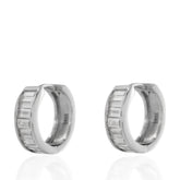 Fashionable Design 925 Sterling Silver Huggie Earrings with CZ, Dainty Silver Hoop Earrings