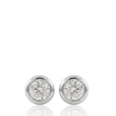 Silver Round Stud Earrings, CZ Crystal Earrings, Sparkling Silver Earrings, Minimalist Stud Earrings