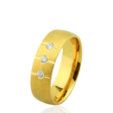 18ct Yellow Gold Wedding Band with 3 Diamonds – Timeless Elegant Diamond Ring