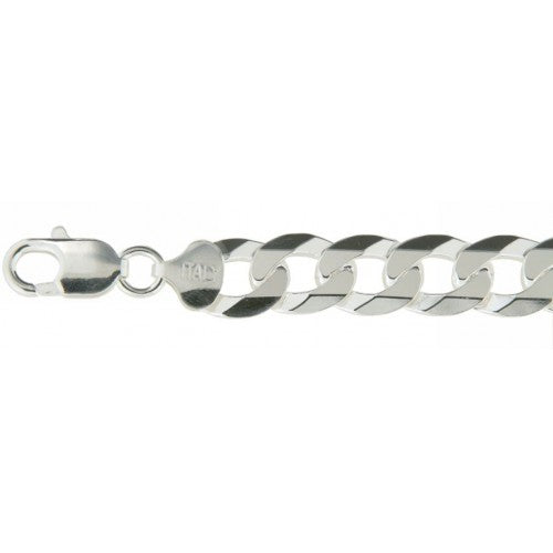 Sterling Silver Diamond cut Curb 10.35mmx13.7mm - 22"