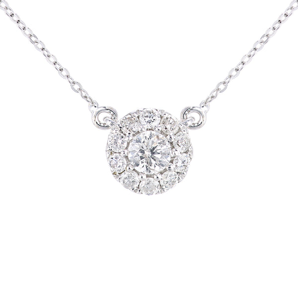 0.28ct Pave Set Diamond Necklace in 9ct White Gold