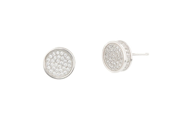 Fashionable Round Shape 925 Sterling Silver Earrings studded with CZ