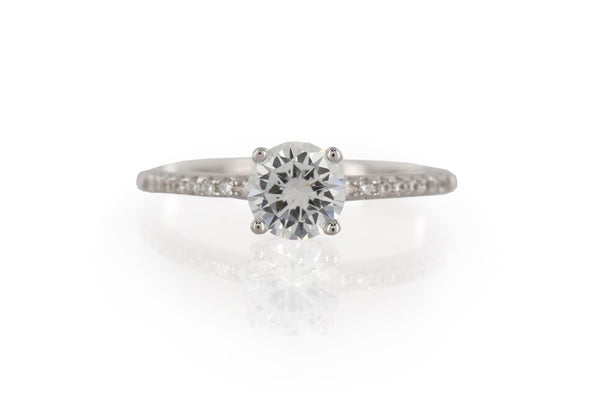 Charming Design Round Cut AAA CZ 925 Sterling Silver Affordable Wedding Engagement Bridal Ring